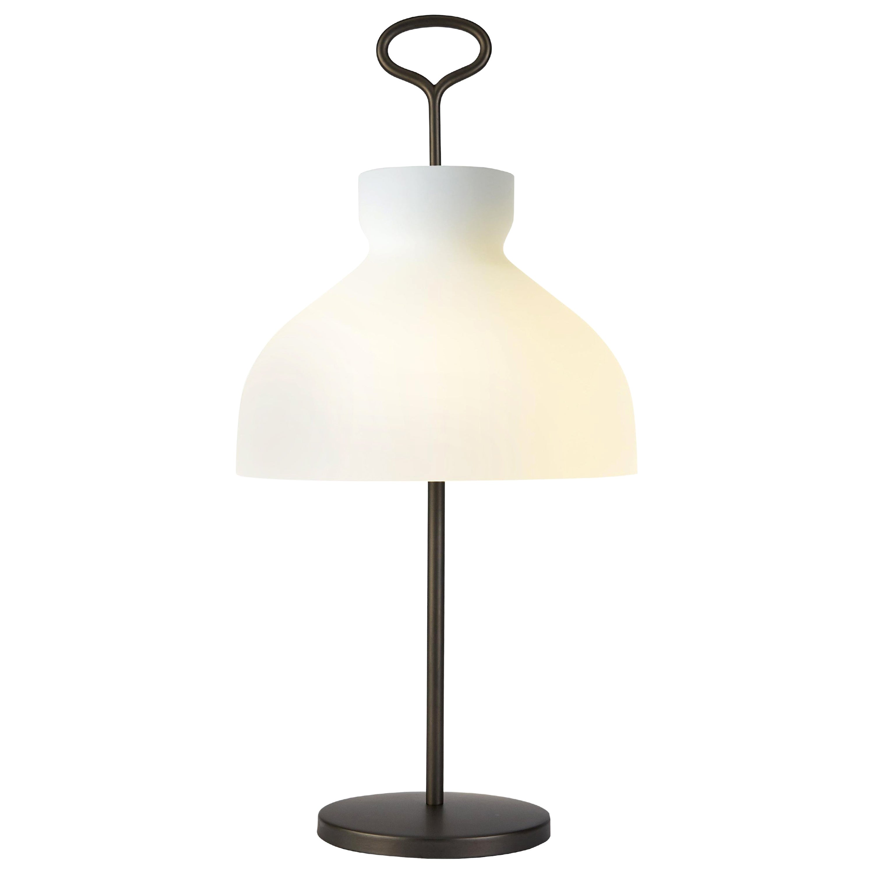 Large Ignazio Gardella 'Arenzano' Table Lamp in Satin Bronze and Glass