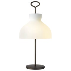Large Ignazio Gardella 'Arenzano' Table Lamp in Satin Bronze and Glass