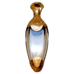 Gilt and Glass Metal Etched Perfume Bottle with CAP