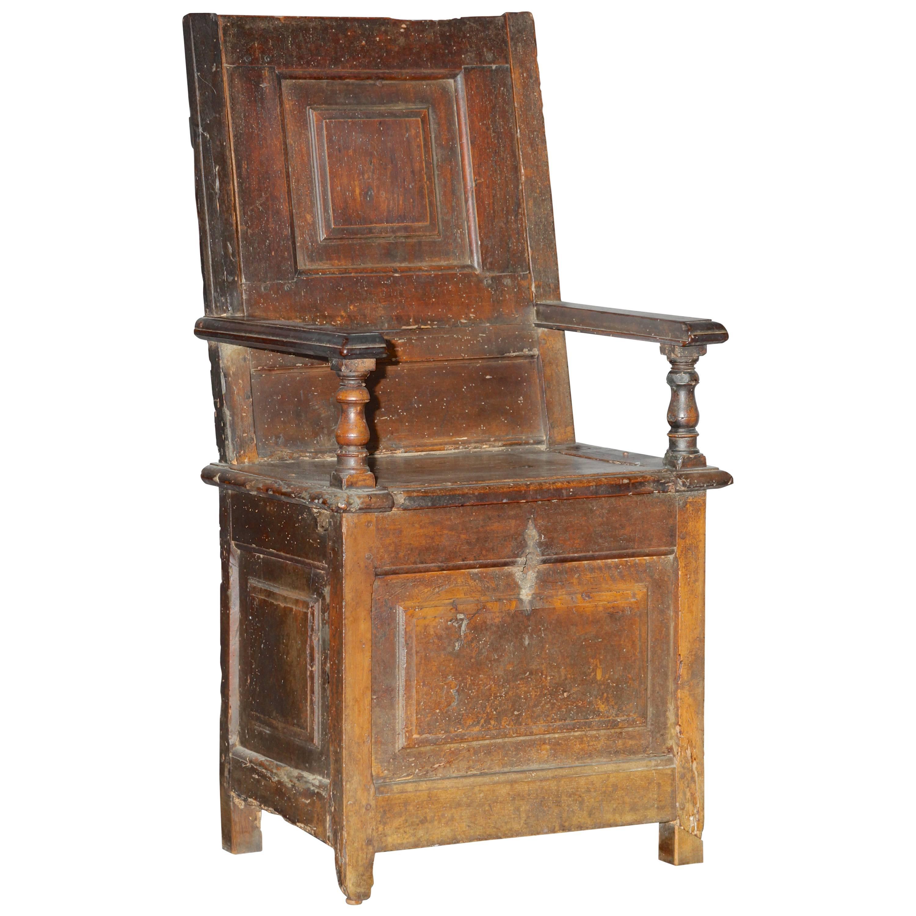 English Oak Monk's Chair, 16th Century For Sale