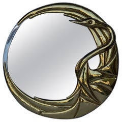French Brass Mirror by Alain Chevert
