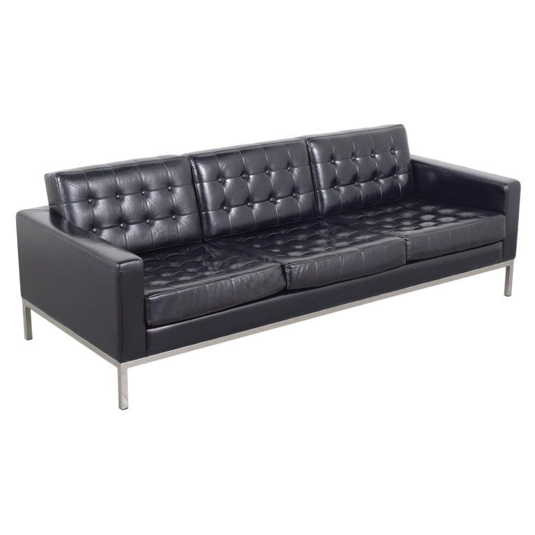 MidCentury Modern Leather Sofa For Sale at 1stDibs