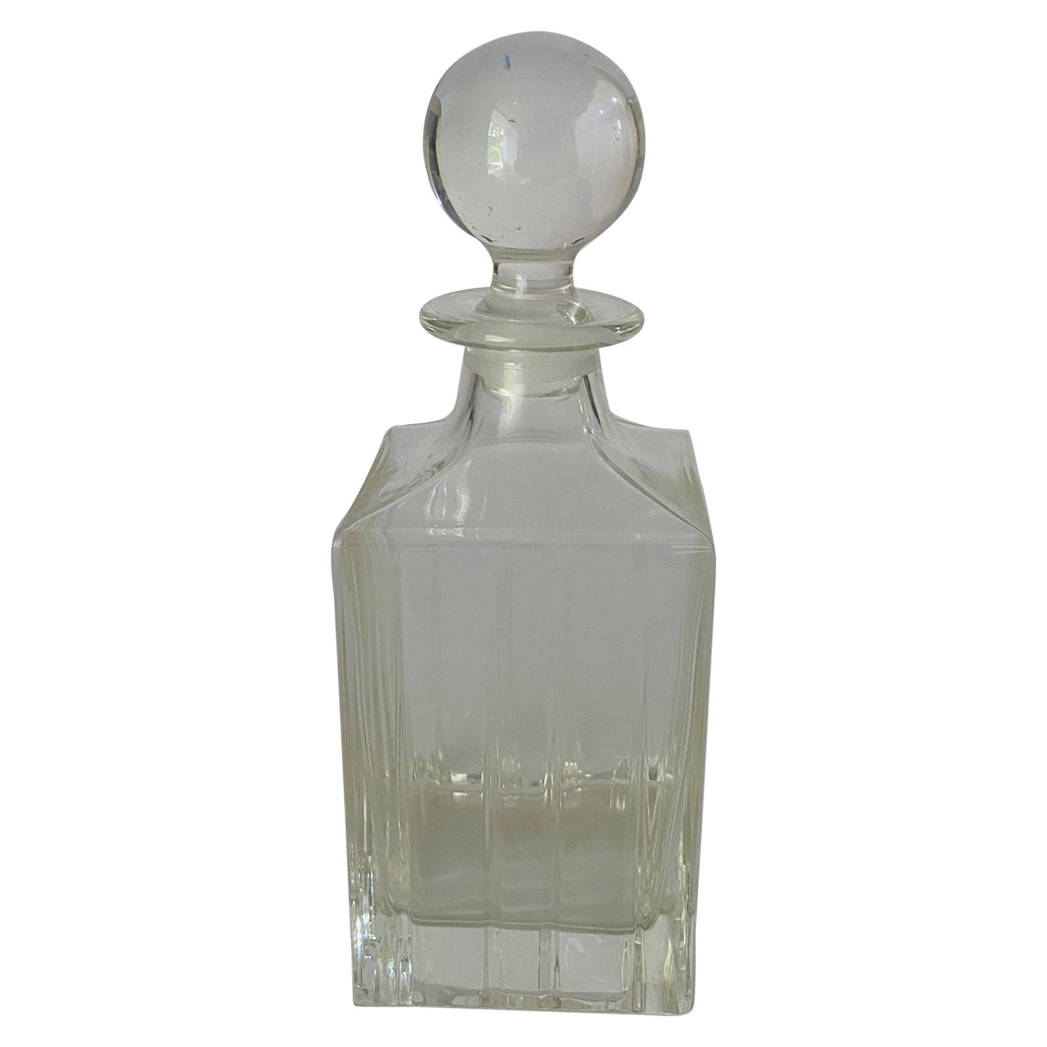 Baccarat Style Crystal Square Perfection Whiskey Decanter France 20th Century For Sale