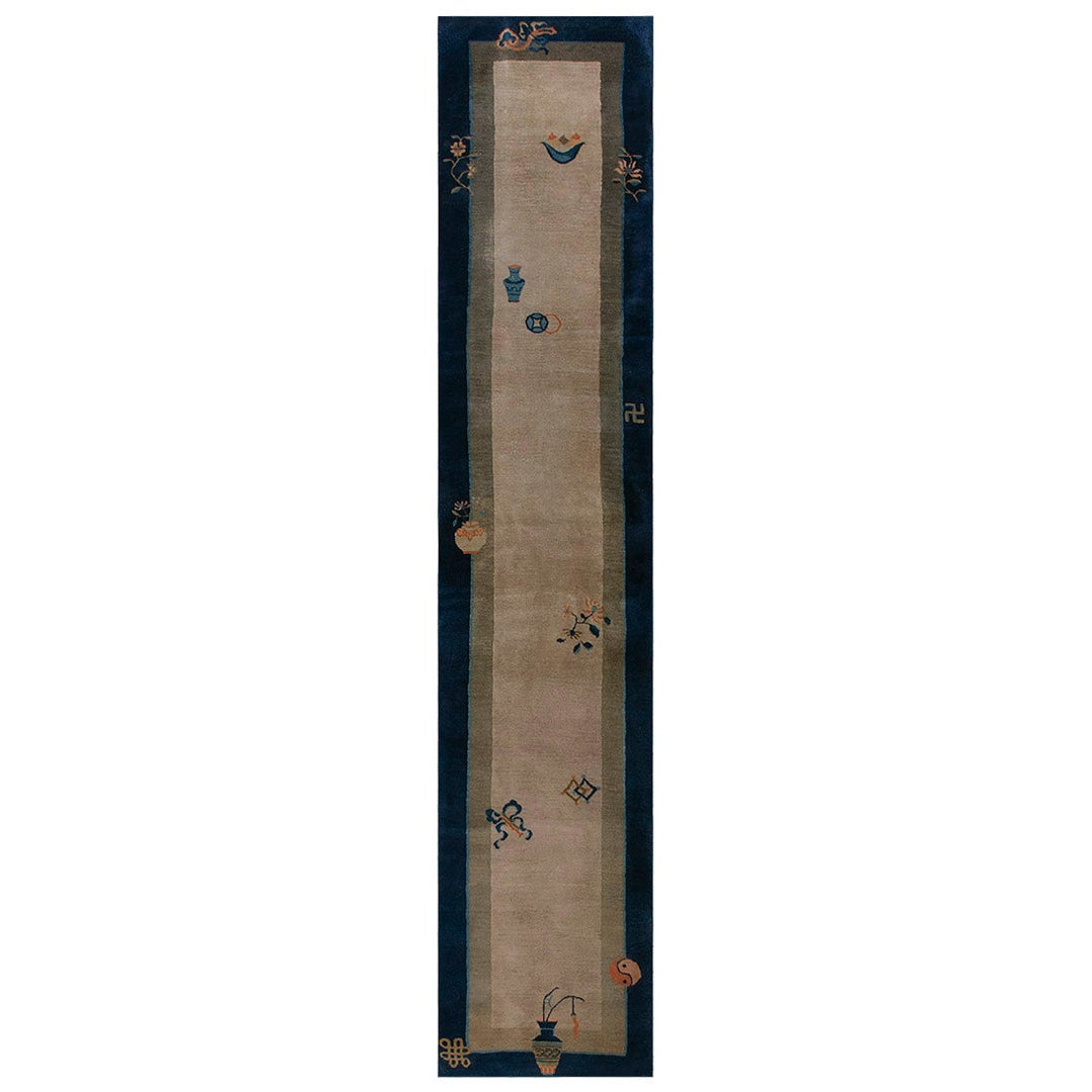 Chinesischer Peking-Teppich aus den 1920er Jahren ( 2'6 "x 11'6" - 75 x 350 )