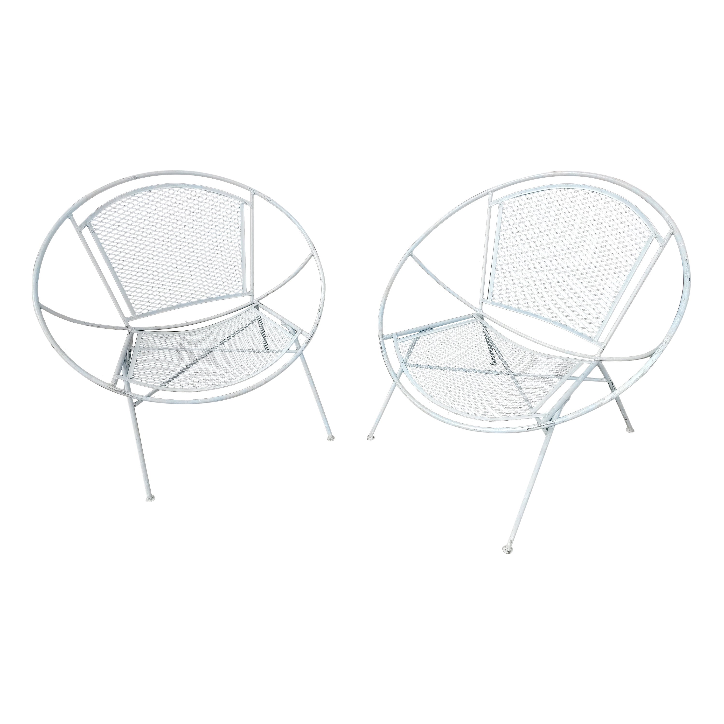 Pair of Mid-Century Modern Iron Lounge Chairs Maurizio Tempestini for Salterini 