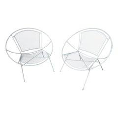 Pair of Mid-Century Modern Iron Lounge Chairs Maurizio Tempestini for Salterini 
