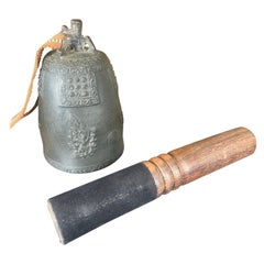 Japanese Hand Cast Temple Bell Resonates Pleasing Sound