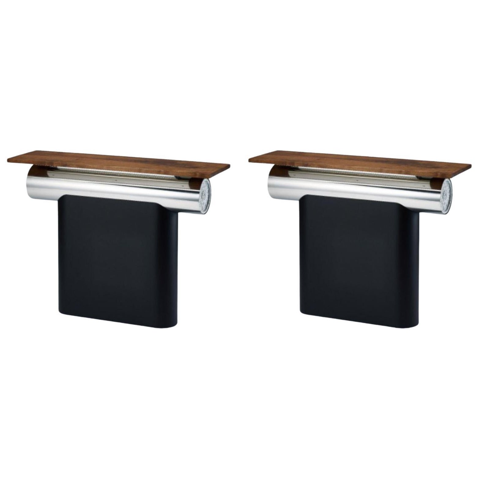 Set of 2 Heritage Gwol Console Tables by Lee Jung Hoon For Sale