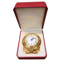 Vintage Cartier Travel Alarm Clock with Original Case