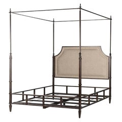 Vintage French Metal Canopy Bed, King