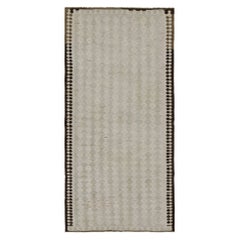 Retro Shahsavan Persian Kilim with Grey Geometric Patterns