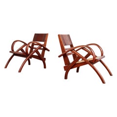 French Oak Folding Chairs