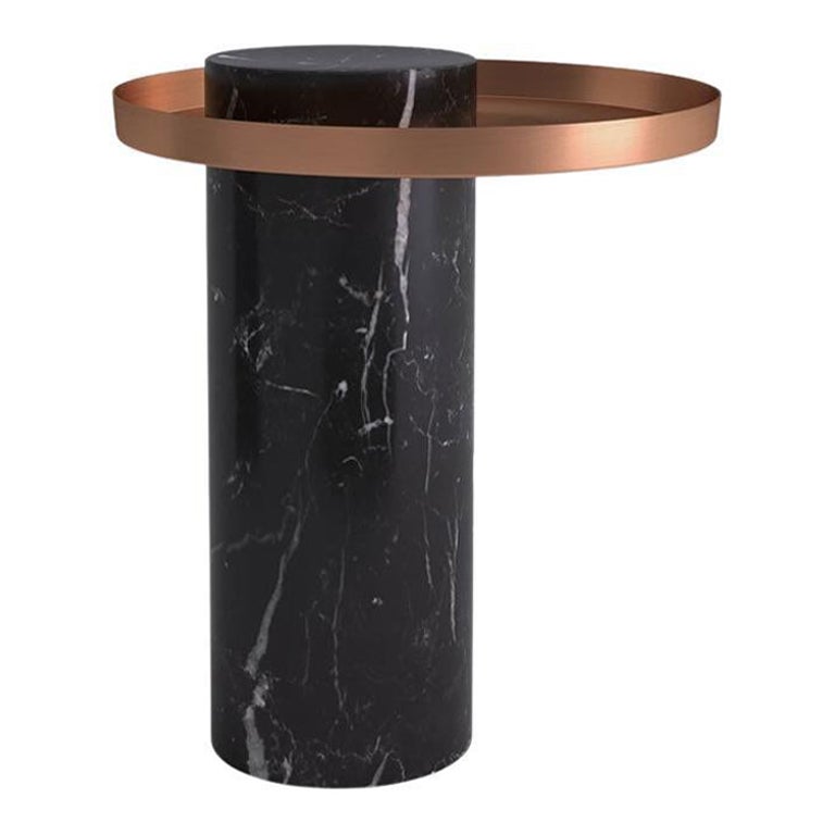 Medium Black Marquina Marble Contemporary Guéridon, Sebastian Herkner