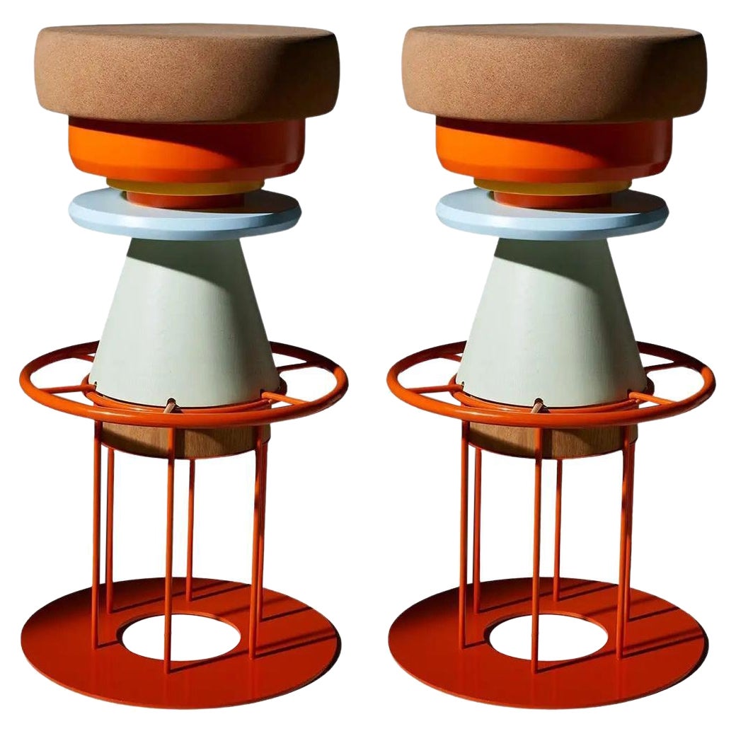 Set of 2 High Colorful Tembo Stool, Note Design Studio For Sale