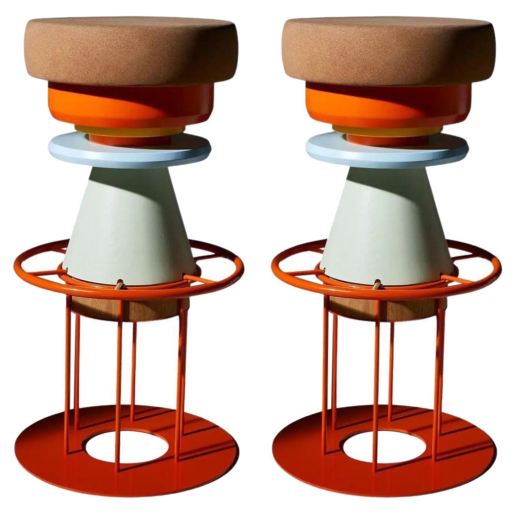 Ensemble de 2 tabourets Tembo hautement colorés, Note Design Studio