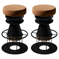 Set of 2 Medium Black Tembo Stool, Note Design Studio