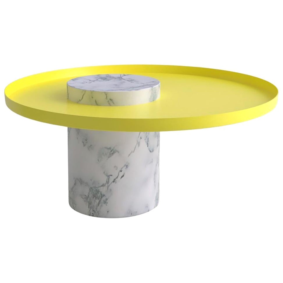 Low White Marble Contemporary Guéridon, Sebastian Herkner For Sale