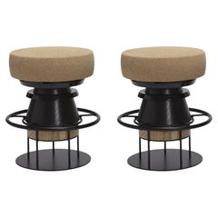 Set of 2 Low Black Tembo Stool, Note Design Studio