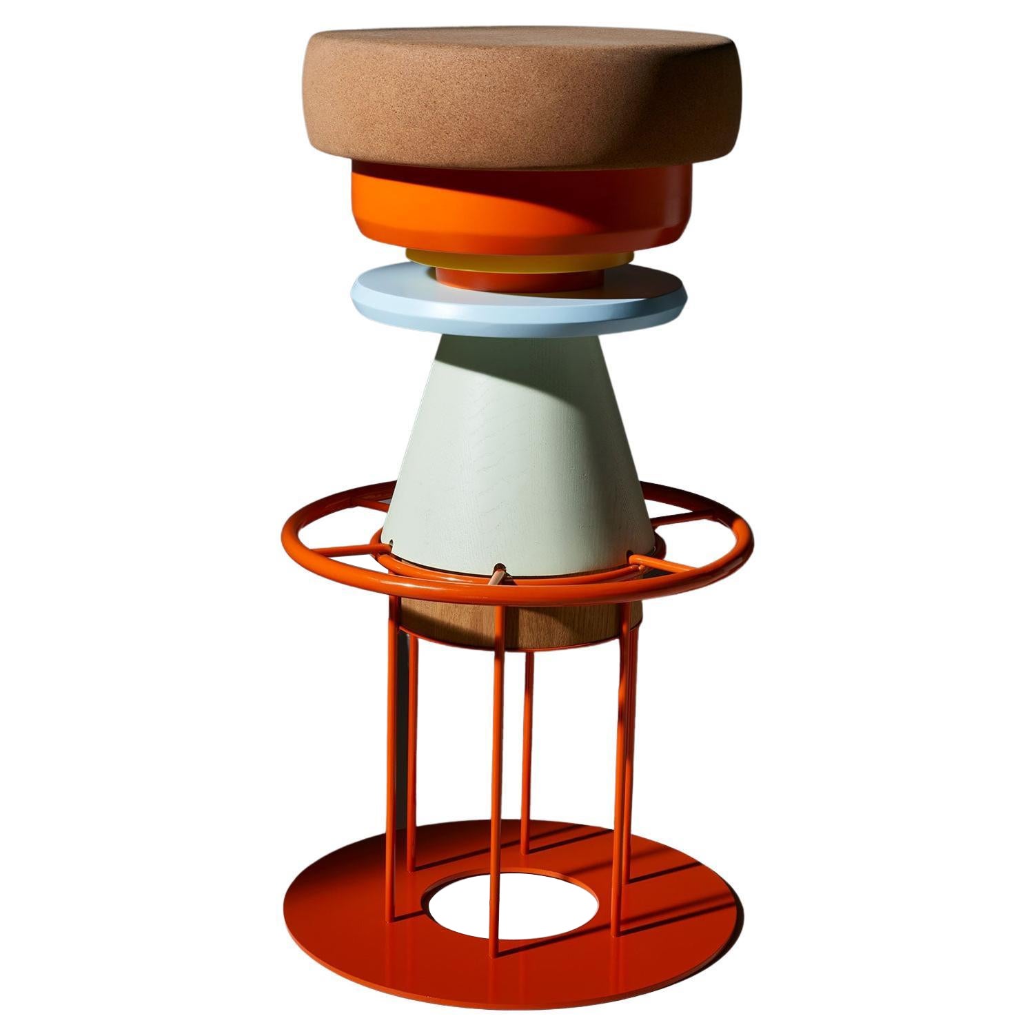 High Colorful Tembo Stool, Note Design Studio For Sale