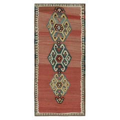 Shahsavan - Kilim persan vintage rouge avec motifs de médaillons