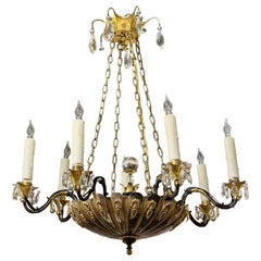 Lustre anglais en argent et bronze