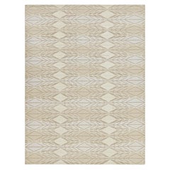 Skandinavischer Kelim von Rug & Kilim in Beige-Braun und Weiß mit geometrischem Muster 