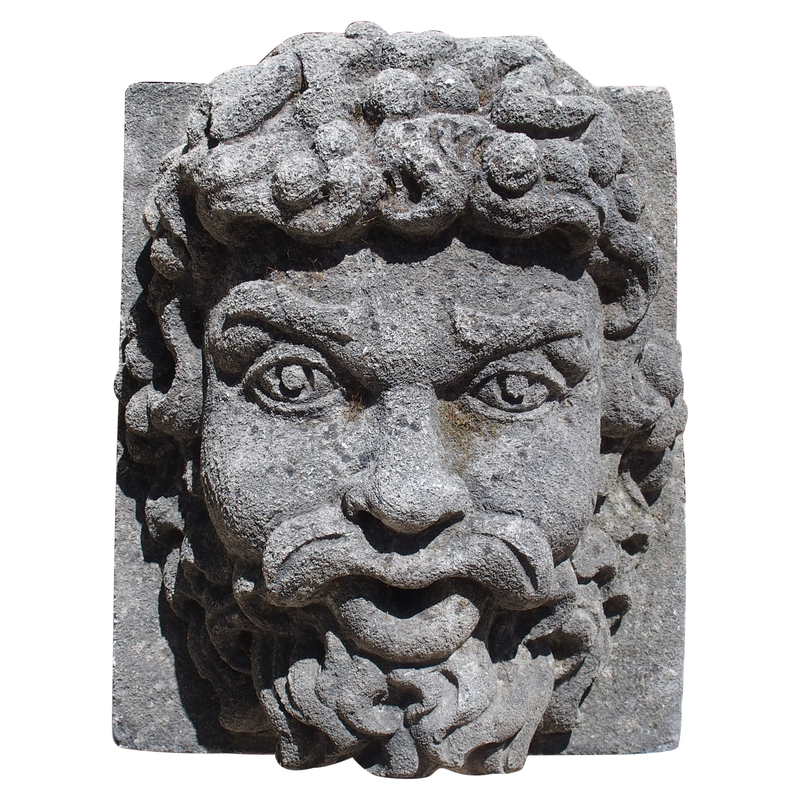 Carved Limestone Fountain Mascaron Spout from the Gard Region of France, 20th C For Sale