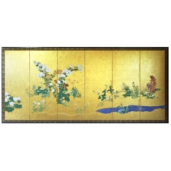 Edo Landscape Japanese Folding Screen