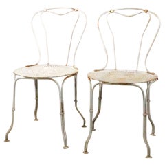 Pair. Wrought Iron French Bistro Cafe Garden Chairs