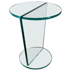 Vintage Italian Postmodern Glass Side Table, 1970s