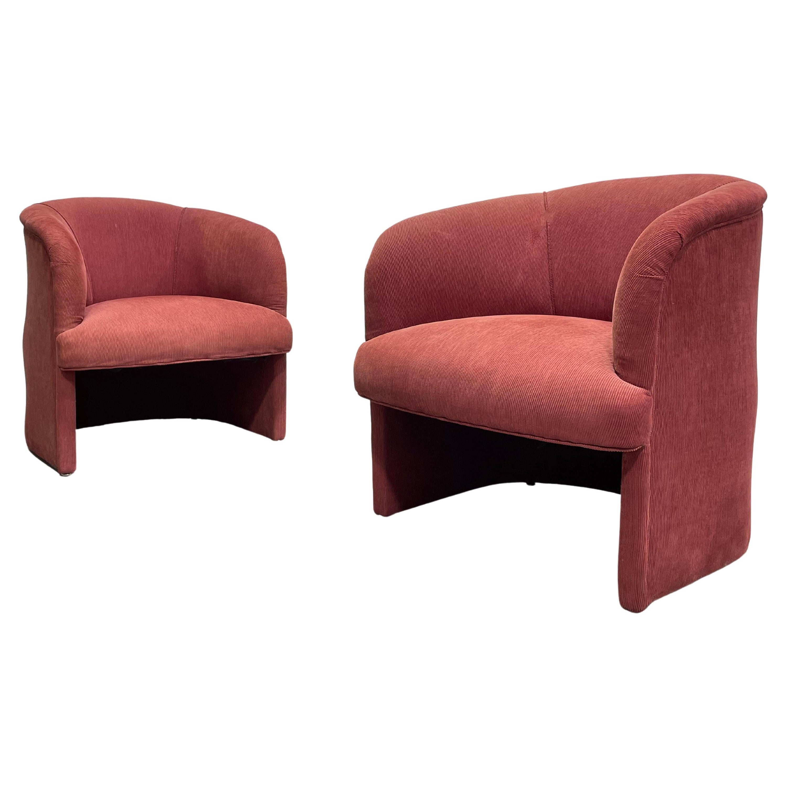 Postmodern Lounge Chairs / Armchairs, a Pair For Sale