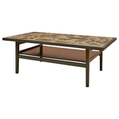 Norwegian Two-Tiered Coffee Table in Stone and Wood