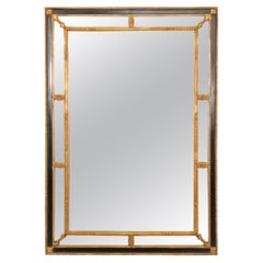 Louis XVI Directoire Style Ebonized and Gilt Wall Hanging Mirror by Carvers Gild