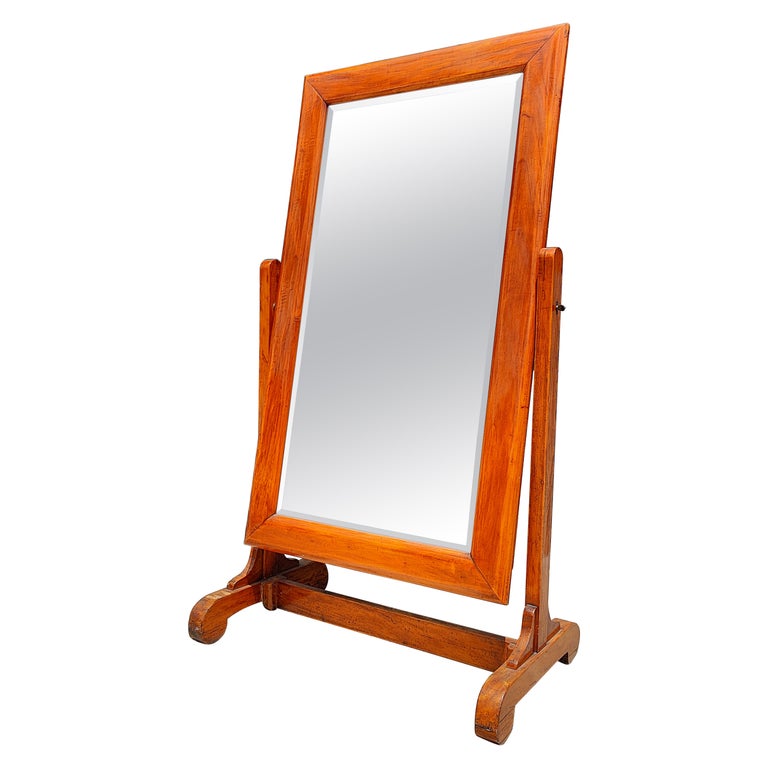 Antique Full Length Cheval Floor Mirror For Sale at 1stDibs