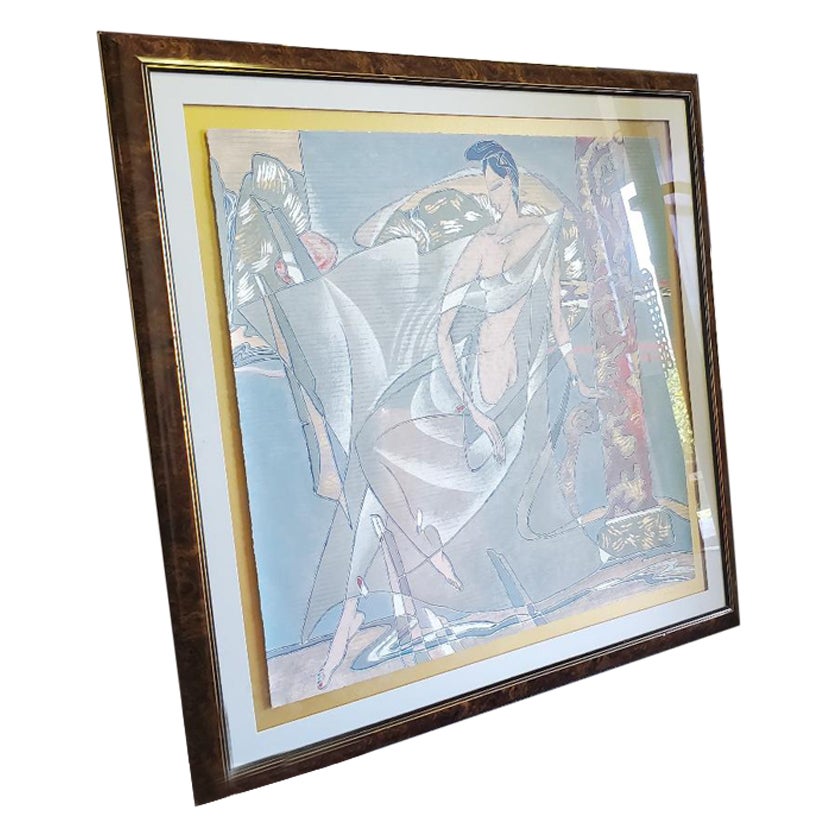 Yamin Young, Serigraph Signed & Numbered "Asian Shadows" 239/275 Framed 1980s For Sale