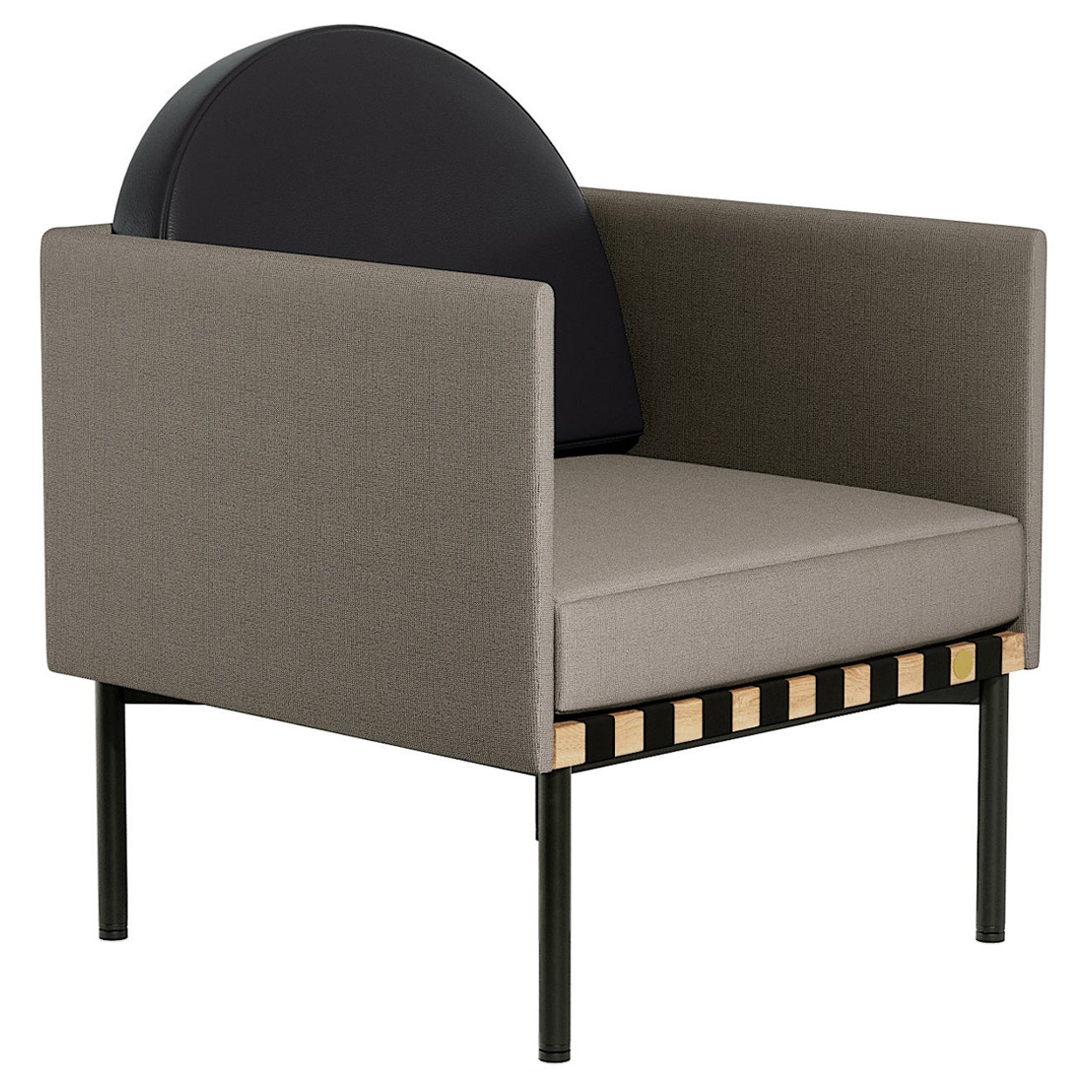 Petit fauteuil à grille Friture avec accoudoir gris-noir par Studio Pool, 2016 en vente