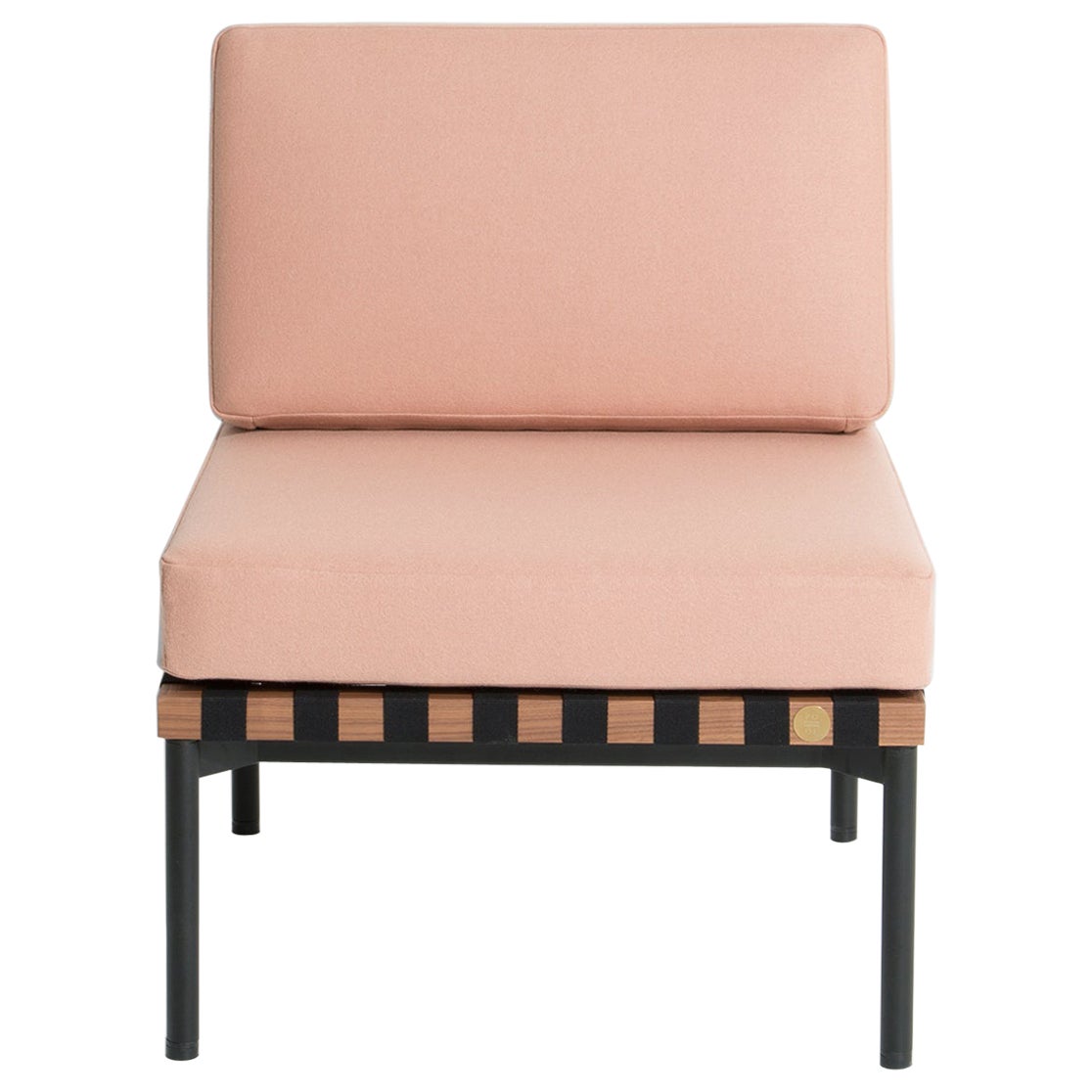 Kleiner Friture- Grid-Stuhl ohne Armlehne in Pfirsich von Studio Pool im Angebot
