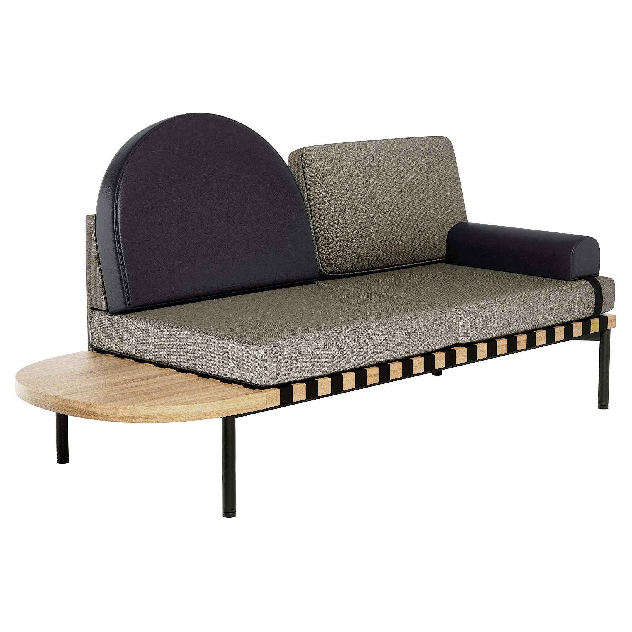 Petite Friture Grid Daybed in Grey-Black Upholstery by Studio Pool, 2015 For Sale