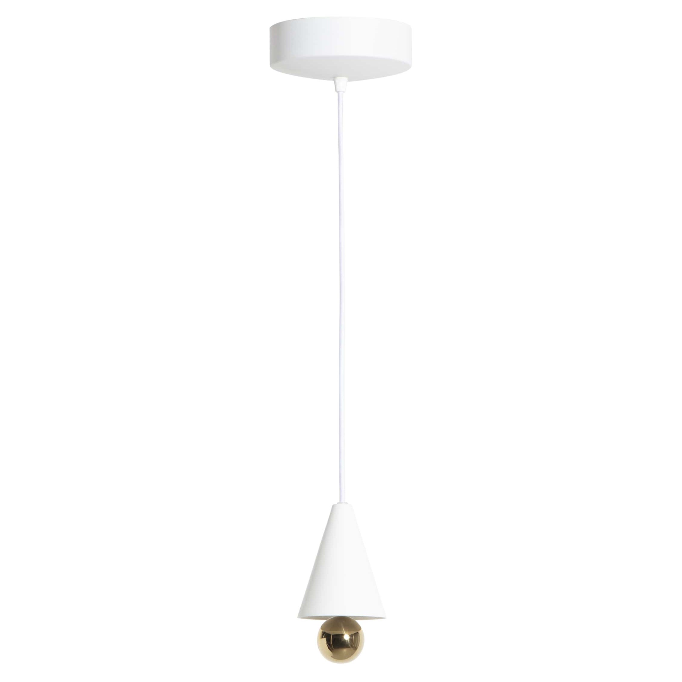 Petite Friture XS Cherry LED Pendant Light in White and Gold Aluminium For Sale