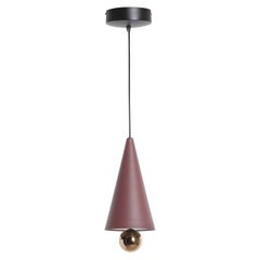Petite lampe à suspension LED en forme de cerisier en aluminium brun-rouge et rose, collection Friture