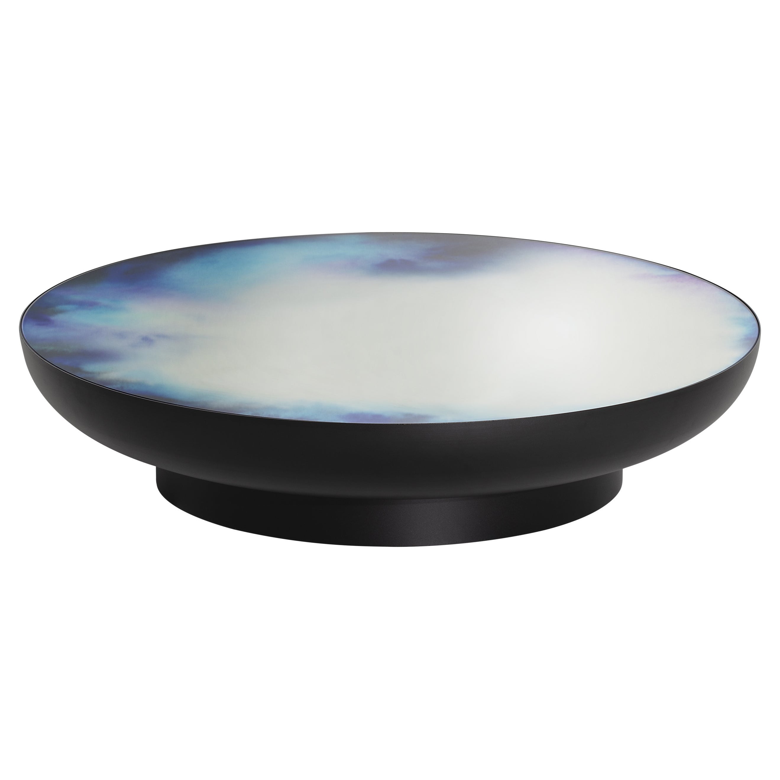 Petite table basse Francis XL en miroir aquarelle noir et bleu de Friture en vente