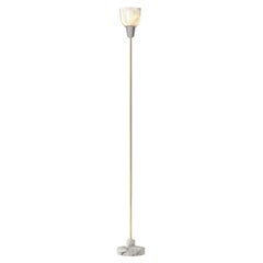 Ignazio Gardella 'Coppa Aperta Piantana' Floor Lamp in White Marble and Brass