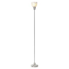 Ignazio Gardella 'Coppa Aperta Piantana' Floor Lamp in White Marble and Chrome