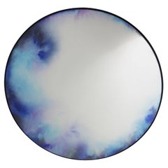 Petite Friture Extra Large Francis Wall Mirror in Black and Blue Watercolor 