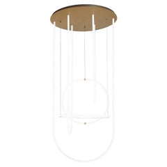 Petite Friture Unseen Chandelier in Brass Transluscent with Curved LED-Lights