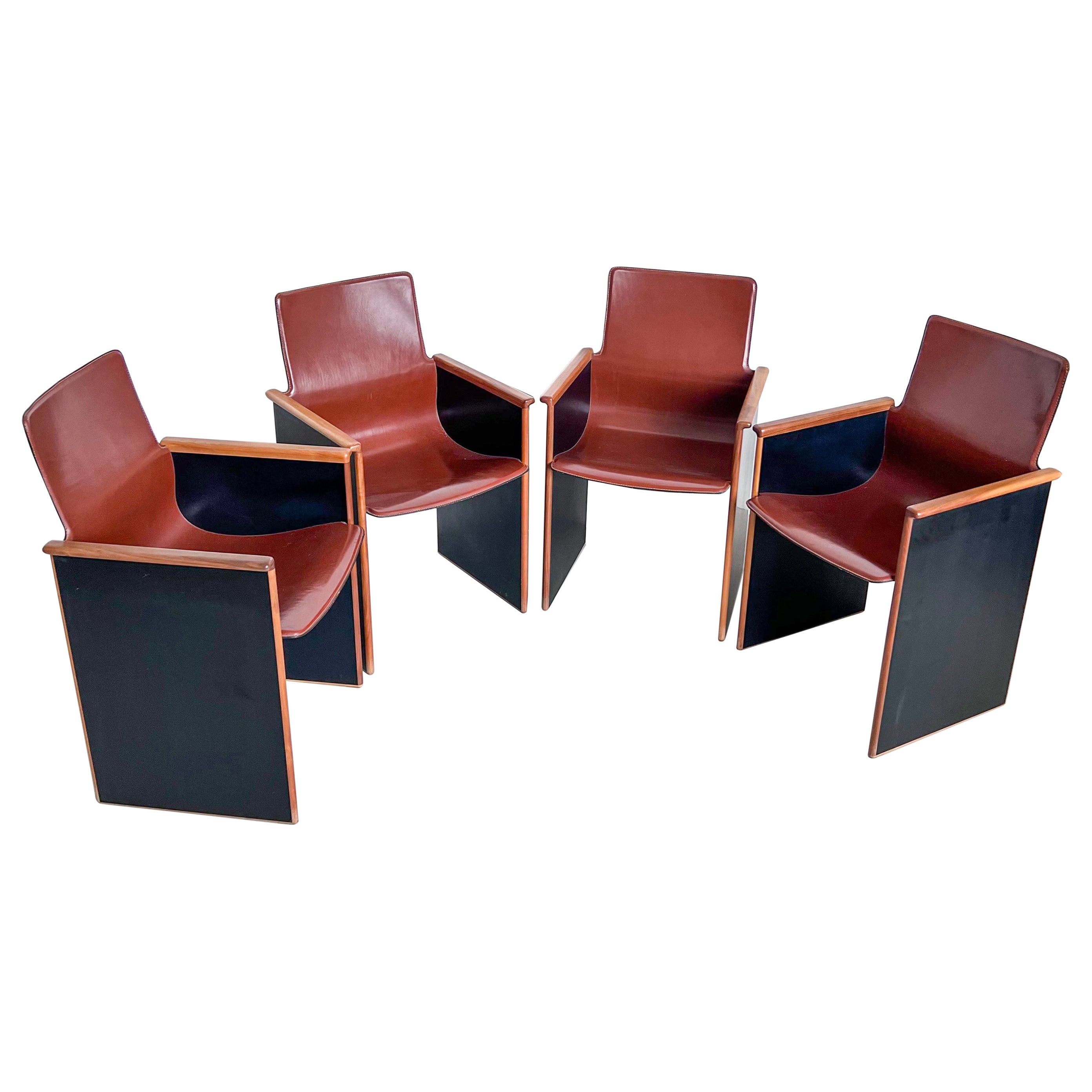 Set of Four Stildomus Segesto Chairs by Afra and Tobia Scarpa, Torcello Series For Sale