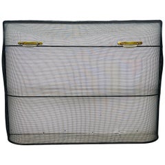 1970s Black Metal & Brass Fireplace Screen