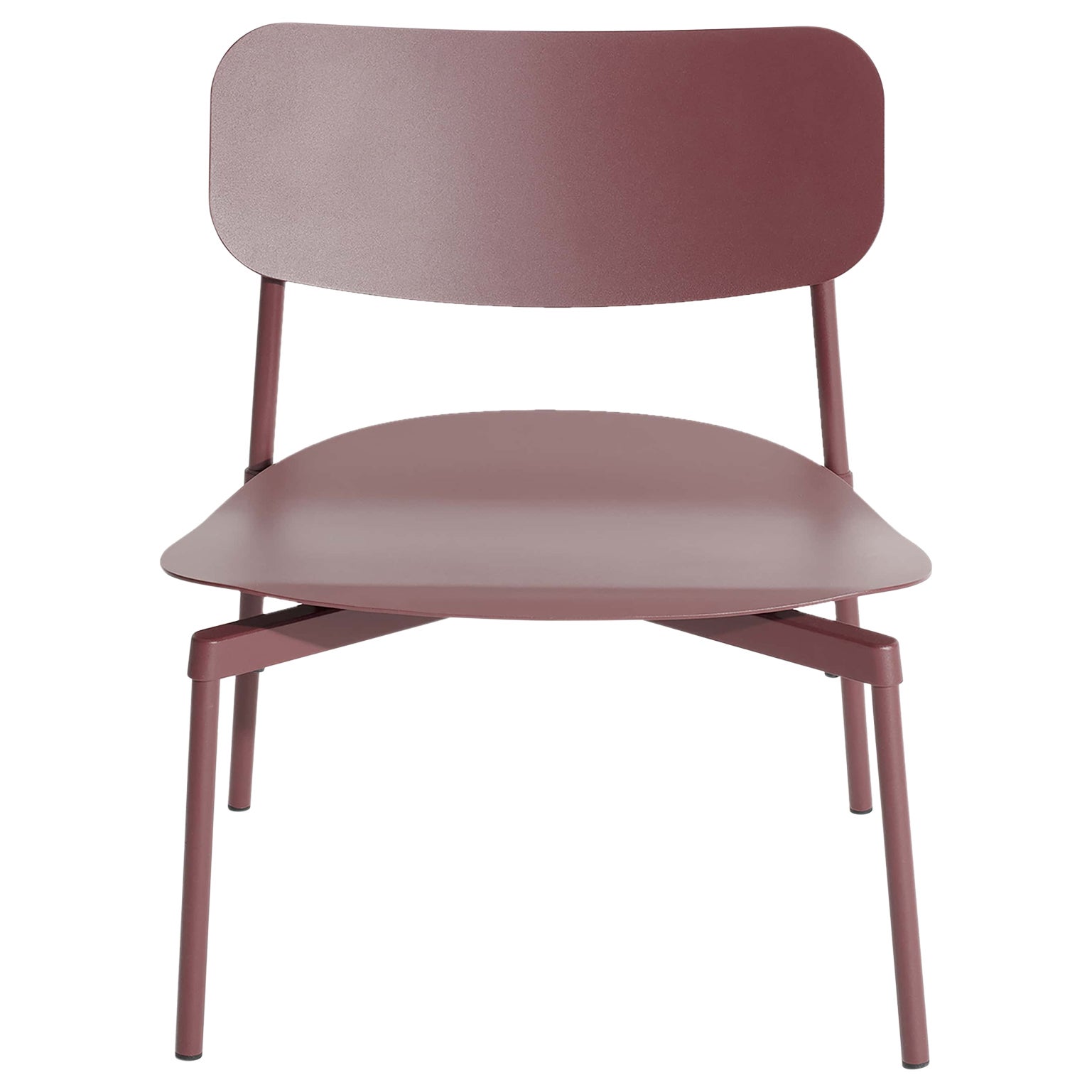 Petit fauteuil de salon Friture Fromme en aluminium brun-rouge de Tom Chung