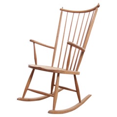 Retro Scandinavian Mid-Century Modern Oak Rocking Chair Denmark