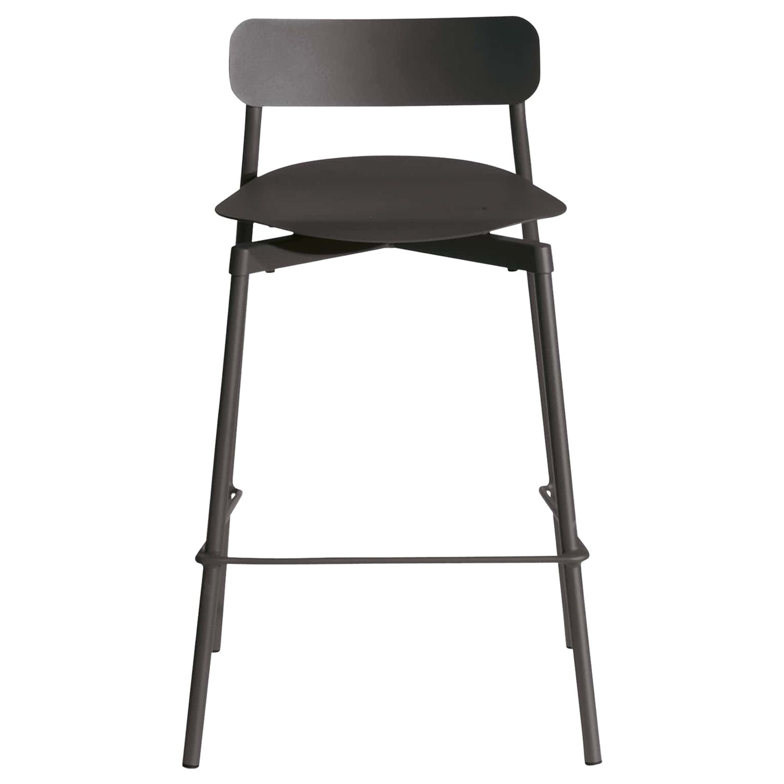 Petite Friture Small Fromme Bar Stool in Black Aluminium by Tom Chung For Sale